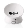 SWEEJAR Ceramic Raised Cat Bowls, Slanted Cat Dish Food or