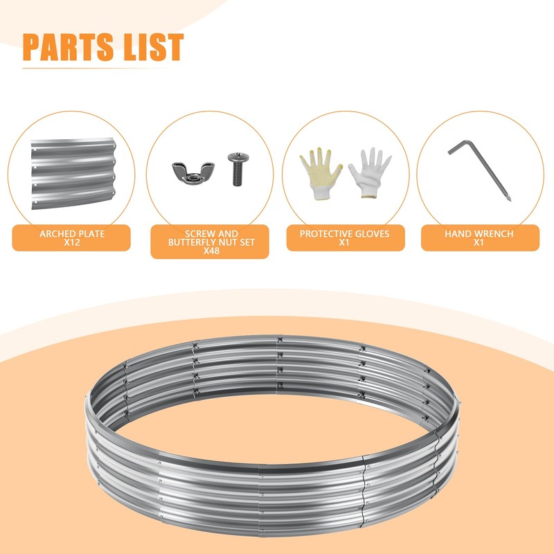 Mr IRONSTONE Outdoor Fire Pit Galvanized Fire Pit Ring, Foldable