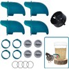 Chicken Feeders No Waste 4 Ports + Holesaw, Automatic Chicken