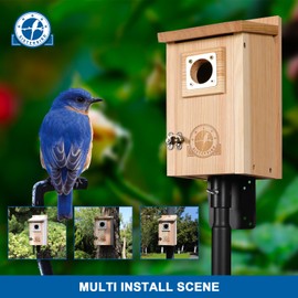 SISTERBIRD Bird Houses for Outside 1-1/2” Entrance Hole Cedar Birdhouses with Metal Guard Outdoor Bluebird Wren Swallow Finch Asssembly Required