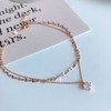 18k rose gold two-line bracelet shining cutting chain layered silver