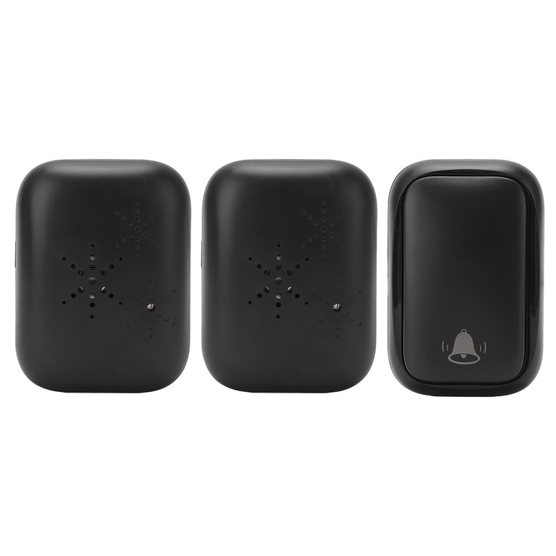 Wireless Doorbell ABS Black Self Powered 150m Range 433MHz with