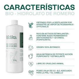 Hidrolato de Romero Hebbe Cosmetics 1 L para Piel Grasa y Cabello Débil