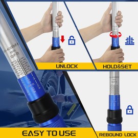 UYECOVE 3/4-Inch Drive Click Torque Wrench, Dual-Direction Click Professional Torque Wrench 100-400FT.LB/136-542N.m, Dual Range Scales Graduated in FT.LB and N.M