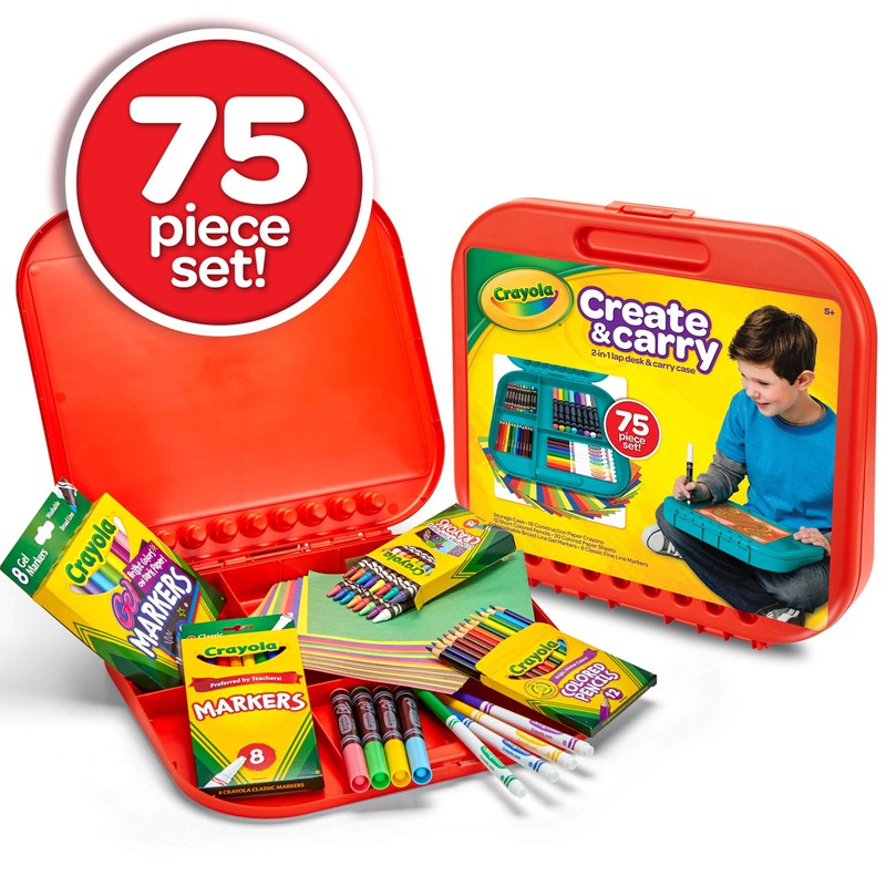 Crayola Create 'N Carry Travel Art Set for Kids (75pcs),
