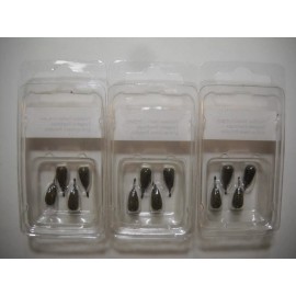 Precision Tungsten & Tackle Company Lot of 3 PRECISION TUNGSTEN 3/16oz TEARDROP DROPSHOT Weights - GREEN PUMPKIN