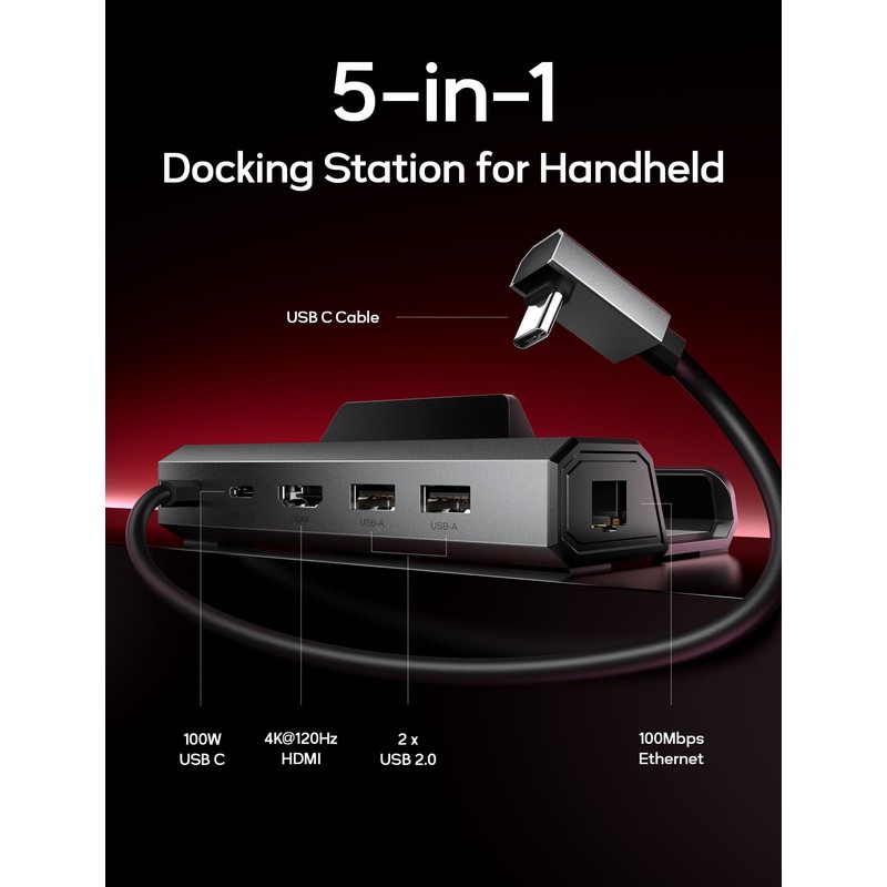 JSAUX Upgraded Docking Station 4K@120Hz for Steam Deck OLED/ROG Ally