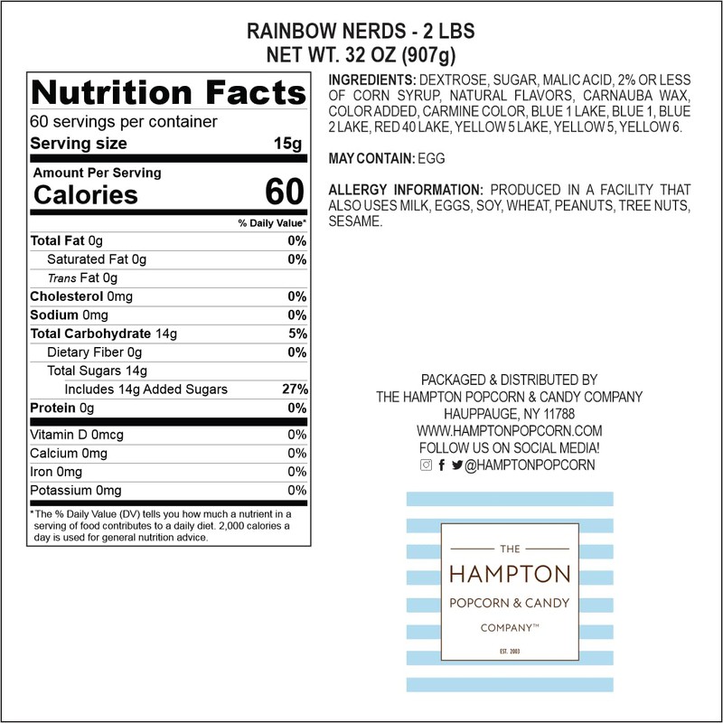 Nerds Candy Rainbow Bulk Bag - 2lb Bulk Candy Bag,