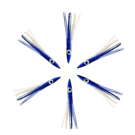 6" Blue/White Tuna Clone Lures Un-Rigged 6 pcs | Saltwater Fishing Lures for Multiple Species