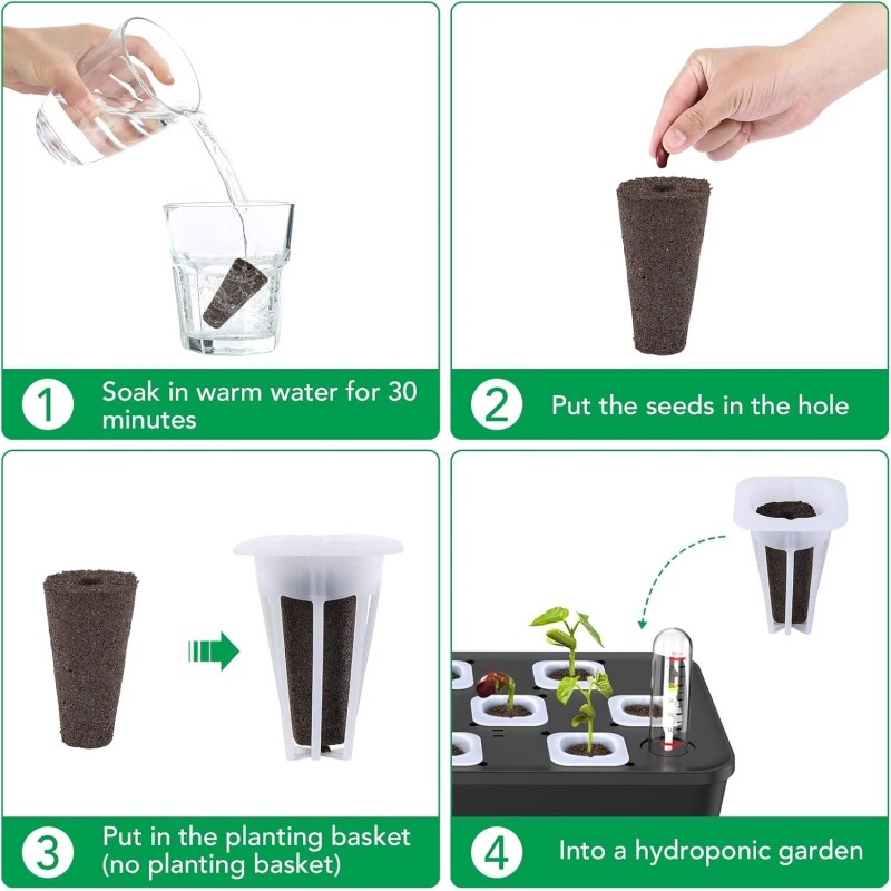JustSmart 60 Pack Grow Sponges Seed Starter Root Pod Kit