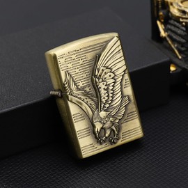 D.A.D Kerosene Trench Lighter - Windproof, Engraved Metal Vintage Lighter (Eagle)