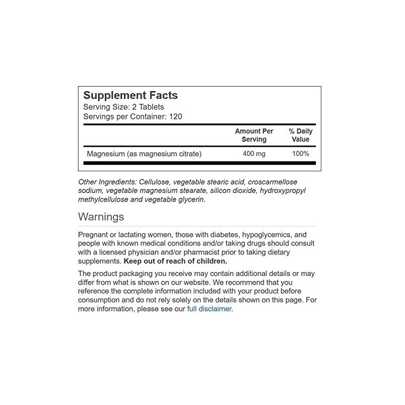 Vitacost Magnesium Citrate - 400 mg - 240 Tablets