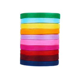 Beadthoven 10Rolls 500 Yards Organza Ribbon Roll 3/8" Wide Fabric Sheer Ribbon Trim Cord in Bulk Mixed Color for Gift Wrapping Hair Bows Crafts Christmas Party Decor Jewelry Making