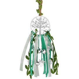 Witch Bells Protection for Door Knob Tree of Life Wind Chime Hanger Clear Negative Energy Witchcraft Supplies Witch Wind Chimes Wreath Pagan Bell Decor for Witchy Boho Room (Vivid Style)