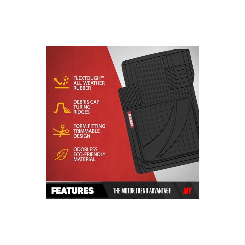 Motor Trend FlexTough - Juego Completo de Alfombrillas de Goma