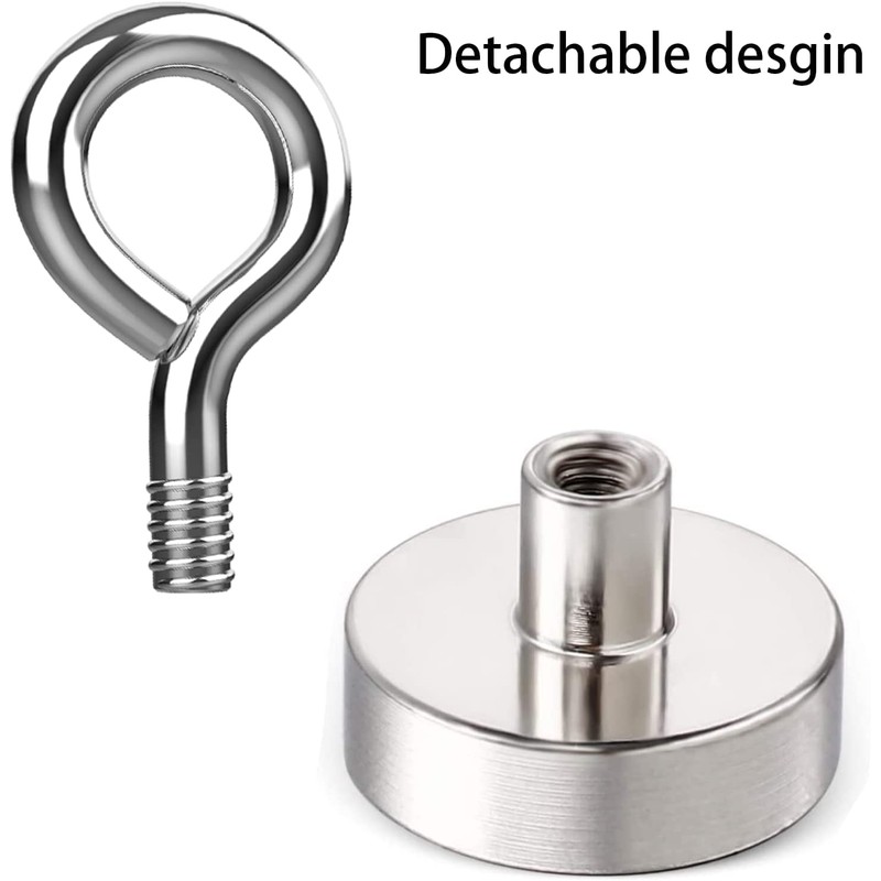 KQWOMA Magnetic Eye Hooks, 12PCS Strong Neodymium Magnet Loop Hooks