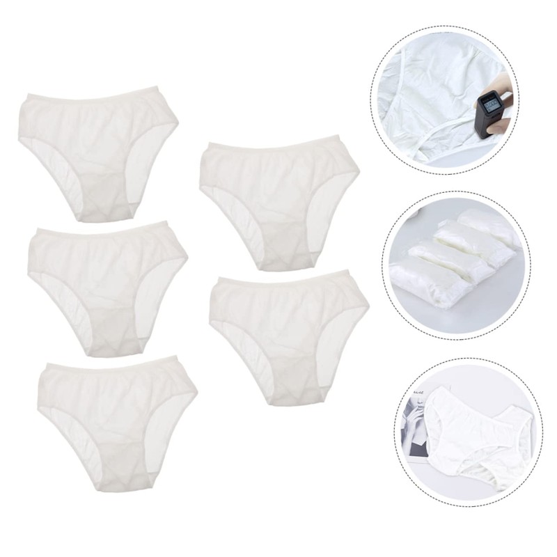 Kisangel 5pcs Women's Cotton Maternity Briefs Pack Seamless Disposable Briefs