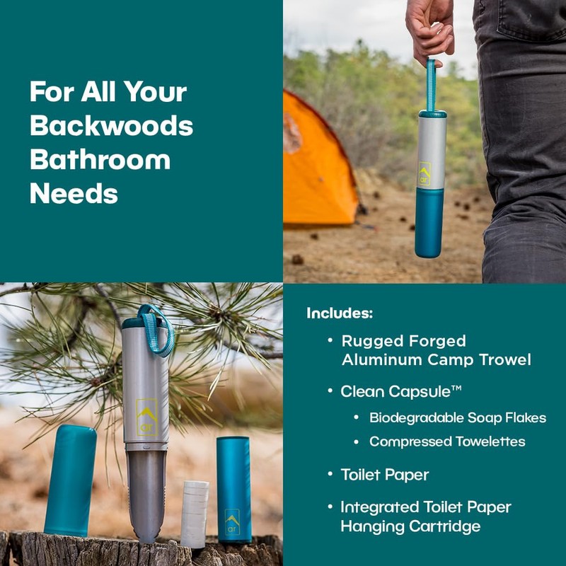 Adventure Ready Backpacking Trowel Toilet Kit - Includes Aluminum Camping