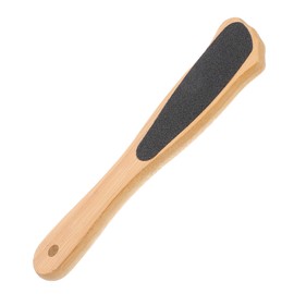 PACKOVE Dual-Sided Wood Handle Foot File with Sandpaper for Corn and Dead Skin Removal Ergonomic Natural Wood Grip Pedicure Tool for Cracked Heels and Callus Exfoliation Salon and Home Use