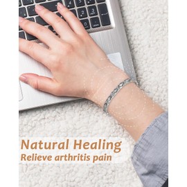 MagVIVACE Pure Copper Bracelets for Women, with 2 Extra Link(Copper&Silver)