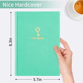 TSFPapier Password Keeper Book for Website Username Internet login Computer Address Password Notebook Logbook-MintGreen