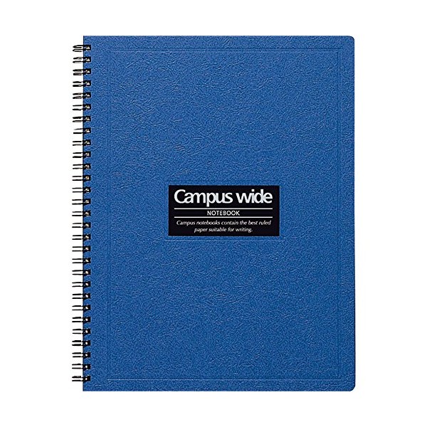Kokuyo Campus Wide Twin Ring Notebook - Special B5 (7.5" X 10") - 30 Lines - 70 Sheets - Blue
