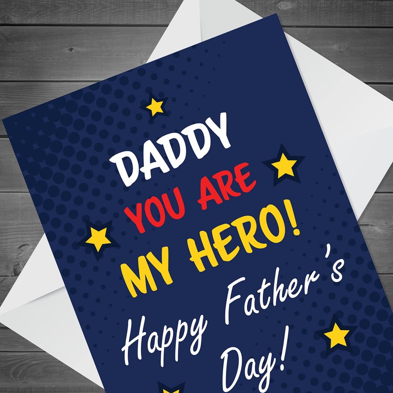 Daddy Card For Fathers Day A6 Card Superhero Theme Card