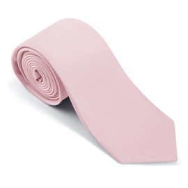 JUNMEISI Light Pink Tie Set in Gift Box Mens Solid Color 3.15" (8CM) Light Pink Necktie and Pocket Square Set