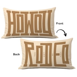 Western Howdy Brown Pillow Covers 12x20,This Ain't My First Rodeo Farmhouse Southwestern Ranch Lumbar Pillow Covers for Couch Bed, Western Home Room Decor (Brown)