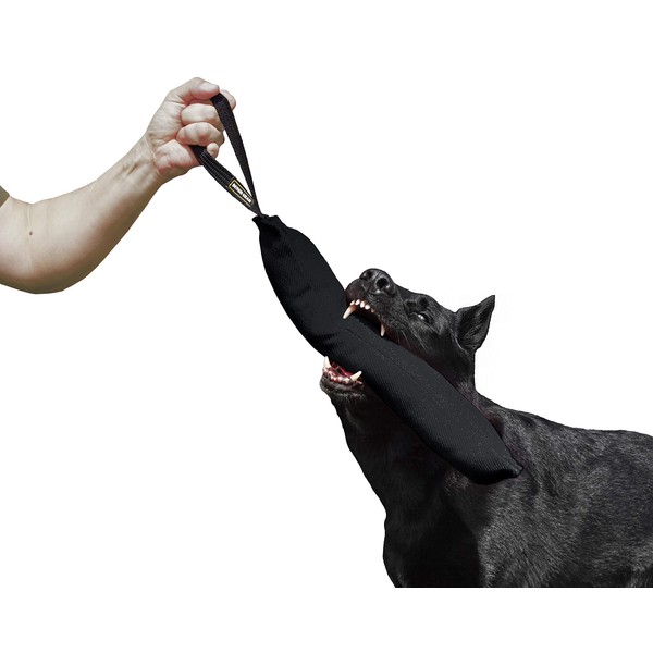 DINGO GEAR French Material Bite Tug for The Dog Training, 1 Handle, Black S00075