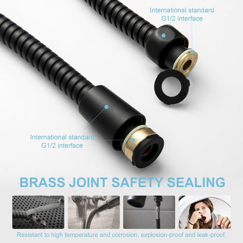 OFFO Shower Hose, Kink Free Stainless Steel Shower Hose Attachment