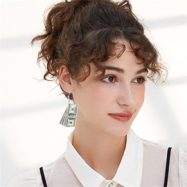 MALOYANVE Dollar earrings for Women Funny Acrylic Retro 100 Dollar Bill Money Symbol Punk hiphop Paper Cash Drop Earrings Statement Jewelry (100 dollars)