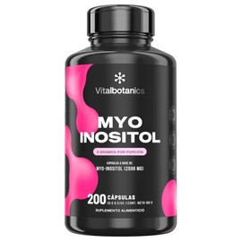 Myo Inositol Puro Bienestar Hormonal Vital Botanics 200 Cápsulas 2000 Por Porción Porciones Aditivos Enfoque Femenino