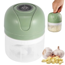 PZJFH Onion Chopper Electric 250 ml, Electric Garlic Cutter, USB Onion Cutter, Electric Small, Kitchen Electric Garlic Cutter, Onion Cutter for Meat, Garlic (Green)