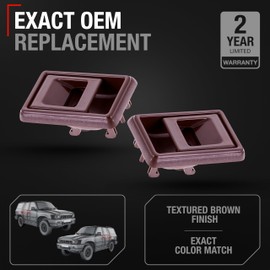 Front & Rear Interior Driver & Passenger Door Handle Set - Compatible with 1995-2000 Toyota Tacoma, 89-95 4Runner, 88-92 Corolla Geo Prizm, 89-95 Pickup - Brown - OEM 69206-04010-B, 69205-04010-B
