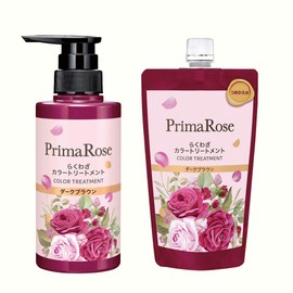 Primarose Z22K016 Color Treatment Set (Dark Brown), Main Unit + Refill, 10.6 oz (300 g) + 9.5 oz (280 g), Elegant Rose Scent, No Diamine Dyes, Paraben Free, Pump Type, Refill, Color Treatment, No