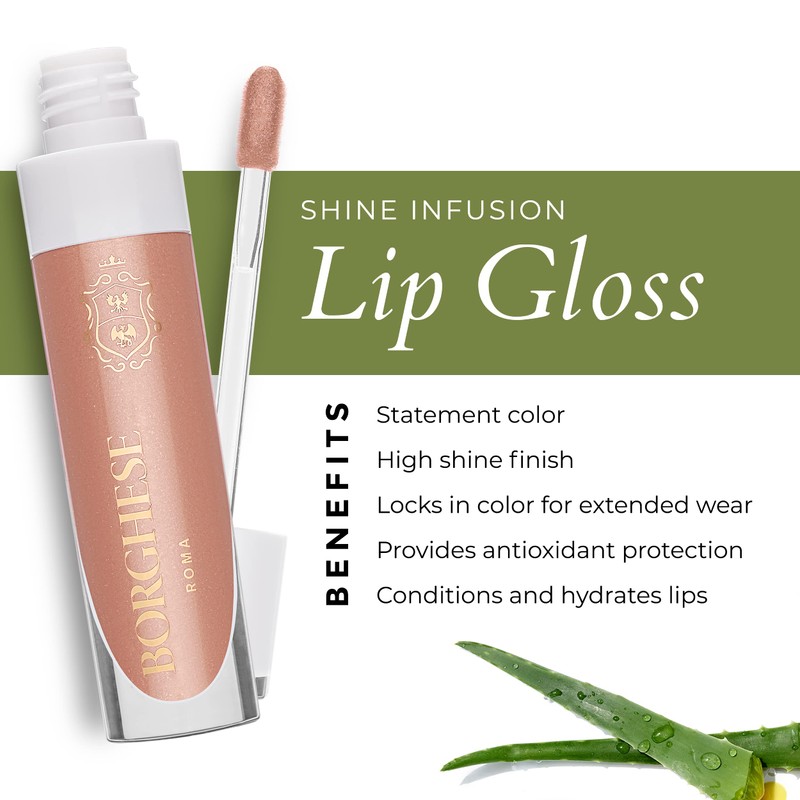 Borghese Shine Infusion Lip Gloss, Hi Honey, 0.08 fl. oz.