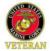 USMC Veteran Logo Clear Vinyl Decal, 3" x 4 1/4" Size, 1 Pack
