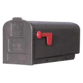 Gibraltar Deluxe Polybox Plastic Post Mounted Black Mailbox 9-9/16 in. H x 7-7/8 in. W x 19-3/8 in. L