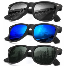 KALIYADI Sunglasses Men Polarized Sunglasses for Mens and Womens Unisex Sun Glasses for Driving and Fishing UV Protection (Black/Green/G15)