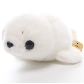 Backlood Toys 8 Inch White Sea Lion Plush Toy Stuffed Animal