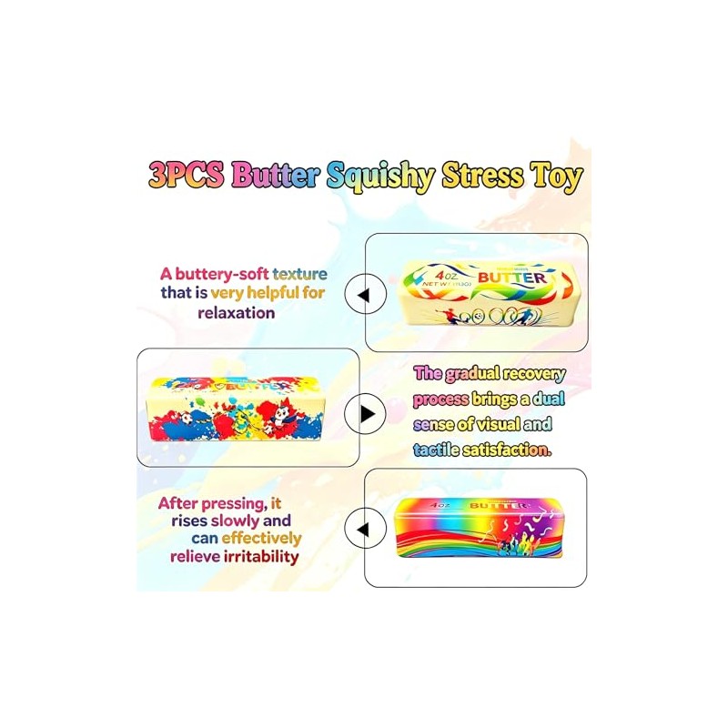 Butter Squishy, Squeeze Toys, Squishy Butter, Realistic Butter Stick Soft