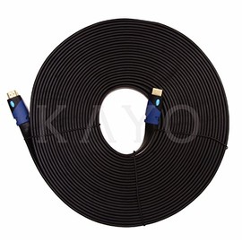 KAYO Flat HDMI Cable- 50 FT,High Speed HDMI Cable (15m) Flat Wire- CL3 Rated Supports 4K,Ultra HD,3D,2160p,1080p,Ethernet & Audio Return (Latest HDMI 2.0b Standard) HDCP 2.2 Compliant,Bonus Cable Tie