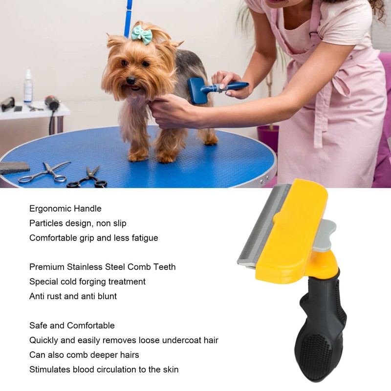 Dog Deshedding Brush Reduce Loose Hair Safe Professional Large Pet