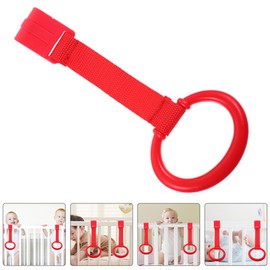 Baby Playpen Pull up Ring, 4pcs Baby Bed Stand Up Rings Baby Cot Hanging Ring Rings Baby Walking Exercises Assistant Rings for Infant Baby Toddler Red