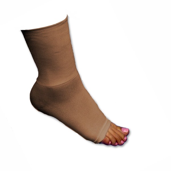AT Surgical Athletic Pull-On Mid-Calf Ankle Compression Sleeve, Beige (X-Large)