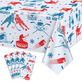 Hegbolke 4 Pack Hockey Tablecloths Hockey Rink Table Covers for Kid's Hockey Fans Birthday Sports Day Party Events Game 51in x 86in