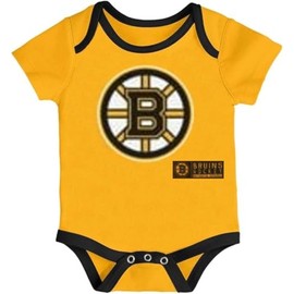 VF Boston Bruins Hockey Infant Size 24 Month Huge Team Logo One Piece Creeper Bodysuit - Yellow