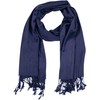 Sakkas Eco-Friendly Bamboo Solid Pashmina Shawl Wrap Stole - Navy