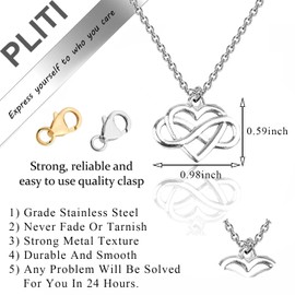 PLITI Mom Of Twins Jewelry Twin Mom Necklace Mommy To Be Gift God Chose A Caring & Strong Woman To Raise Two Beautiful Jewelry (Twin mom infinite love necCA)